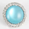 Blue Rhinestone Snap Charm 18mm