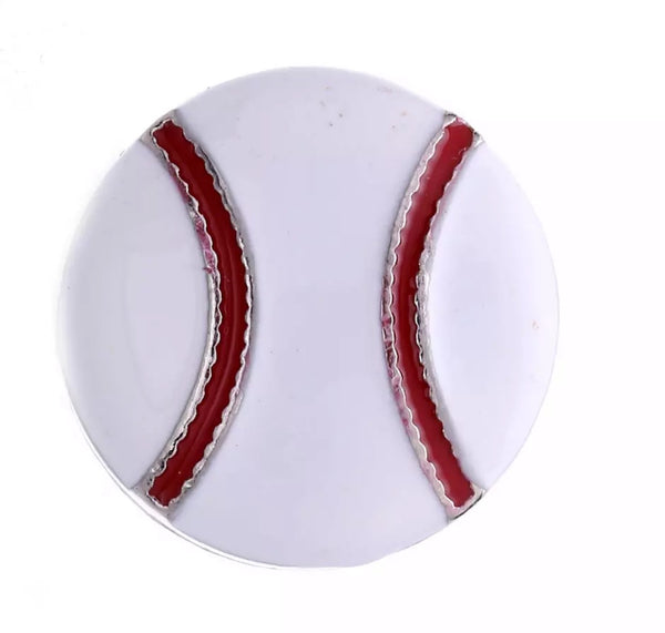 Baseball Ginger Snap Button Compatible Charm Sport 18mm