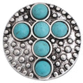 Turquoise Cross Snap Charm 18mm