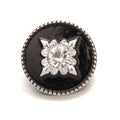 Black Compass Snap Charm 18mm