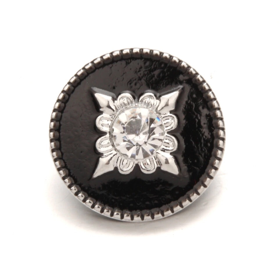Black Compass Snap Charm 18mm